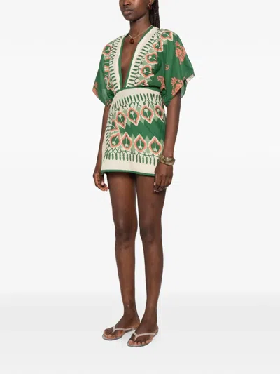 Johanna Ortiz Inundada De Color Printed Cotton-voile Mini Dress In Animal Print