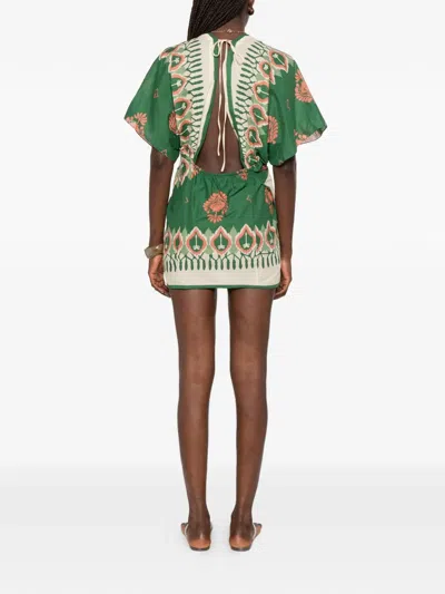 Johanna Ortiz Inundada De Color Printed Cotton-voile Mini Dress In Animal Print