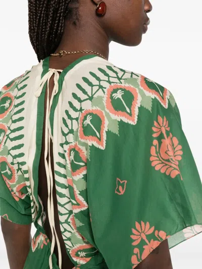 Johanna Ortiz Inundada De Color Printed Cotton-voile Mini Dress In Animal Print