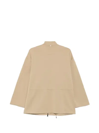 Lorena Antoniazzi Drawstring Zip-up Jacket In Neutral