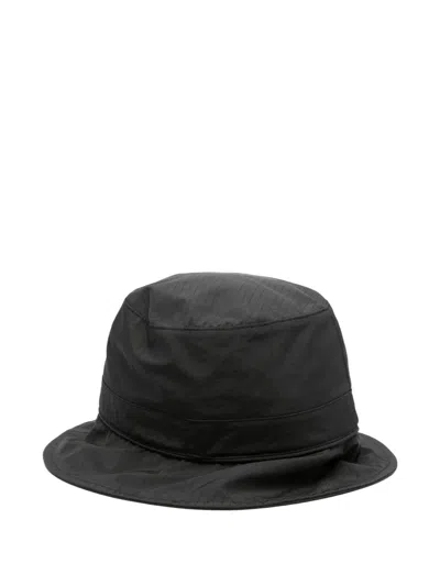 Juunj Ripstop Drawstring Bucket Hat In Black