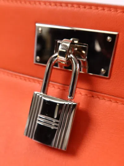 Pre-owned Hermes Tool Box Shoulder Bag In Orange