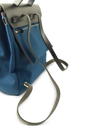 Pre-owned Hermes Herbag Backpack In Blue