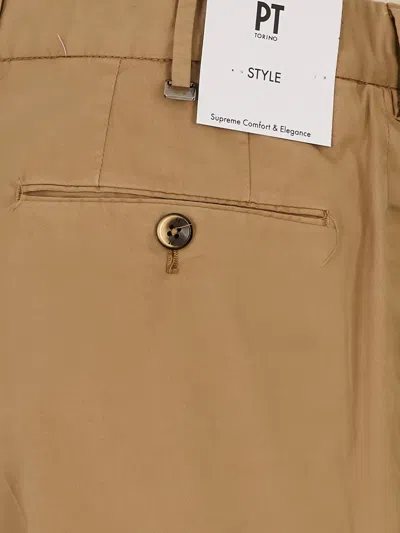 Pt Torino Belt-loop Shorts In Brown