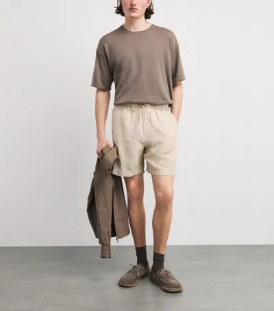 Nn07 Linen Drawstring Gregor Shorts In White