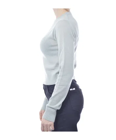 Jil Sander Round-collar Long-sleeve Wool Pullover In White