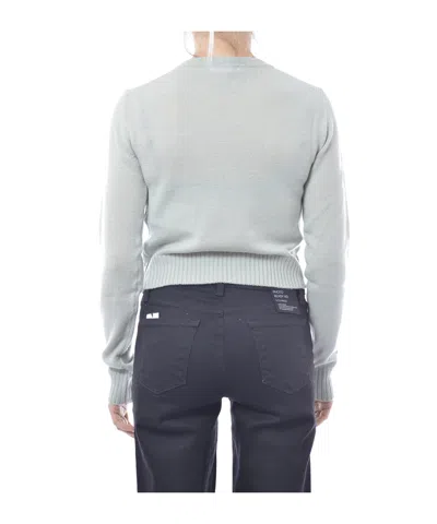 Jil Sander Round-collar Long-sleeve Wool Pullover In White