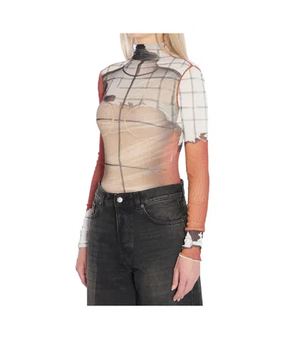 Jean Paul Gaultier Printed Bodysuit In Black