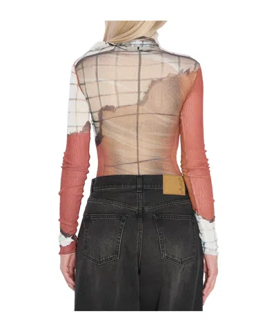 Jean Paul Gaultier Printed Bodysuit In Black