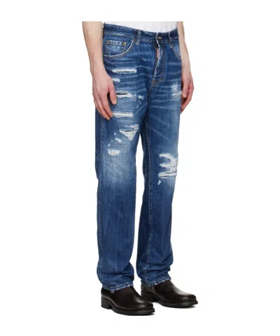 Dsquared2 Belt Loop Jeans In Blue