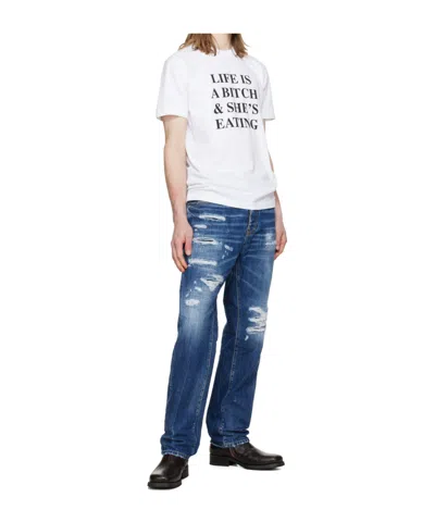 Dsquared2 Belt Loop Jeans In Blue