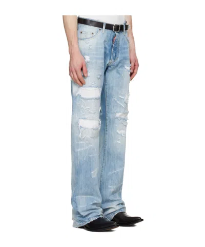 Dsquared2 Belt Loop Jeans In Blue