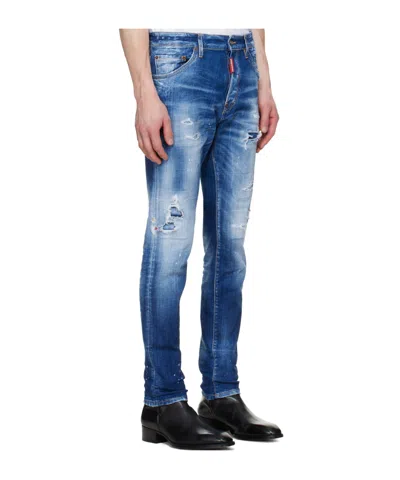 Dsquared2 Teddy Belt Loop Jeans In Blue