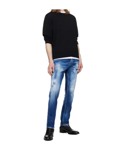 Dsquared2 Teddy Belt Loop Jeans In Blue