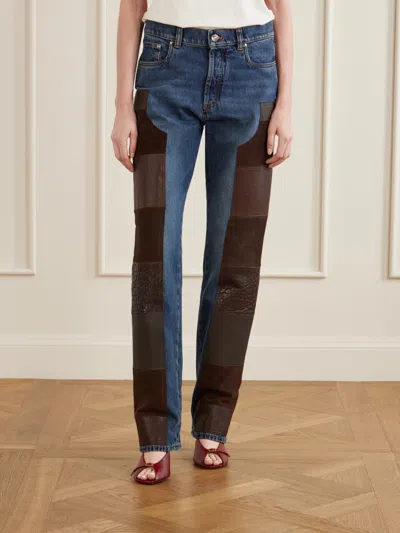 Versace Patchwork Panelled Jeans In Multi