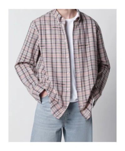Off-white Pink Flannel Regular Shirt In Gray