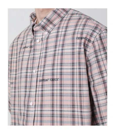Off-white Pink Flannel Regular Shirt In Gray