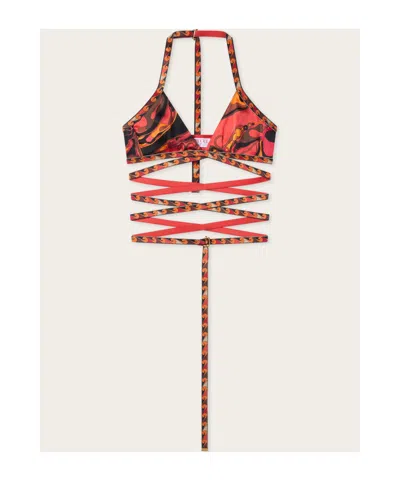Pucci Iride-print Wrap-around Bra In Multi