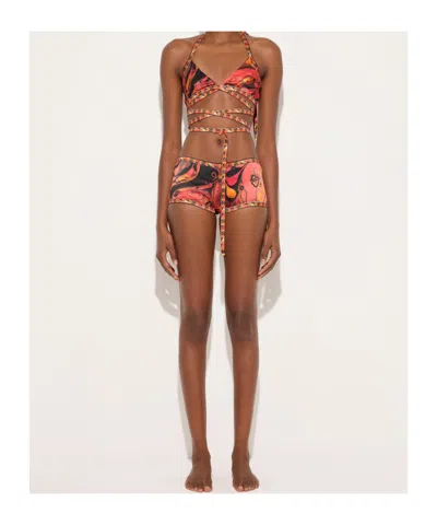 Pucci Iride-print Wrap-around Bra In Multi