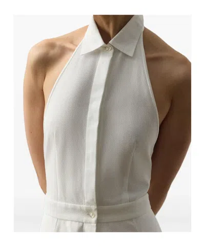 Ralph Lauren Halterneck Shirt Dress In White
