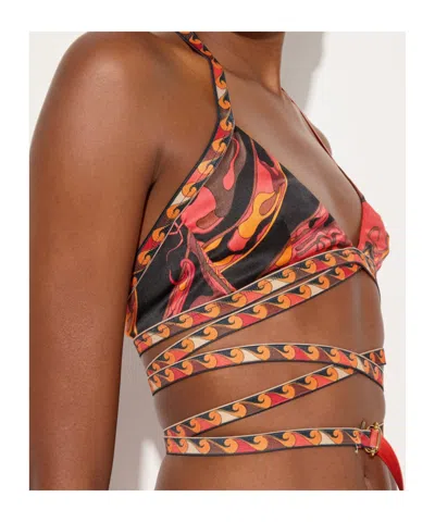 Pucci Iride-print Wrap-around Bra In Multi
