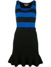 BOUTIQUE MOSCHINO striped frill hem dress,DRYCLEANONLY