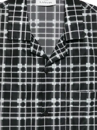 Lanvin Check-pattern Shirt In Black