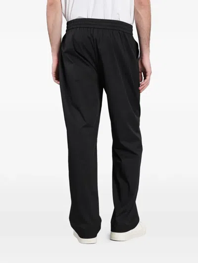 Alpha Studio Drawstring Elasticated-waist Trousers In Black
