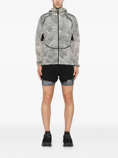 Asics Dot-print Hooded Jacket In Multi