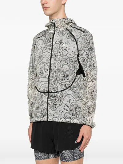 Asics Dot-print Hooded Jacket In Multi