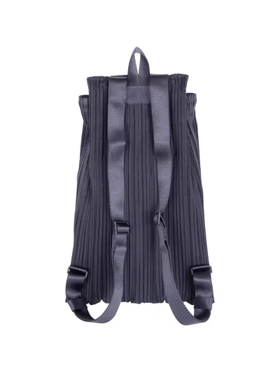 Issey Miyake Pleated Backpack In Blue