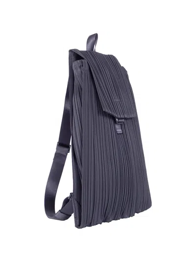 Issey Miyake Pleated Backpack In Blue