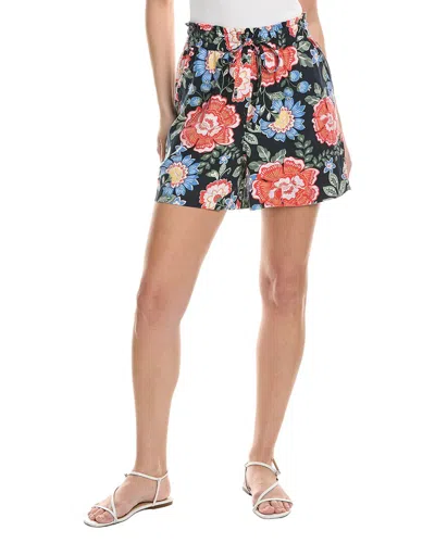 Ellen Tracy Drawstring Linen-blend Short In Multi