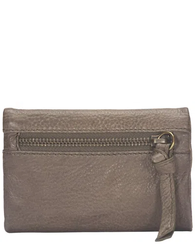 Frye Nora Leather Wallet In Gray