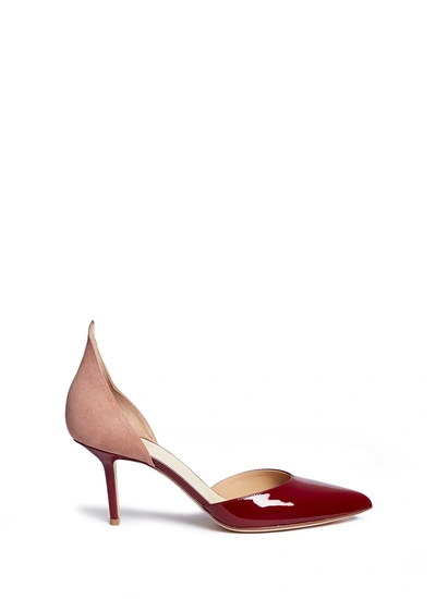 Francesco Russo Suede And Patent Leather D'orsay Pumps