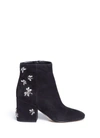 SAM EDELMAN 'Taye' jewelled insect suede ankle boots