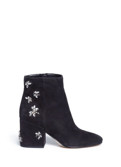 Sam Edelman 'taye' Jewelled Insect Suede Ankle Boots In Black