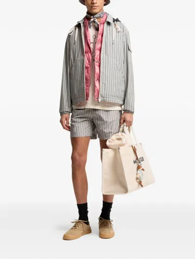 Moncler Striped Drawstring Shorts In Multi