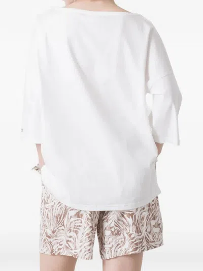 Dimensione Danza Abstract-print Drop-shoulder T-shirt In White