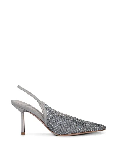 Le Silla 100mm Gilda Crystal-embellished Slingback Pumps In Gray