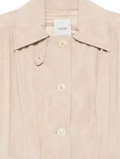 Rame Belted Pleated Jacket In Neutral