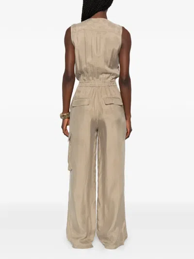 Rame Cargo-pocket Jumpsuit In Brown