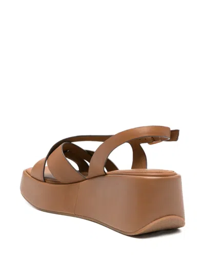 Bruno Premi Crossover-strap Platform Sandals In Brown