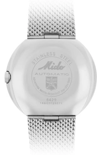 Mido Commander Automatic Mesh Strap Watch, 37mm In Silver