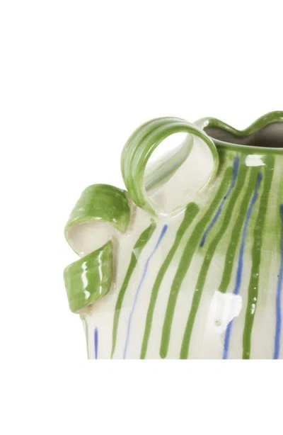 Uma Stripe Ceramic Vase In Multi