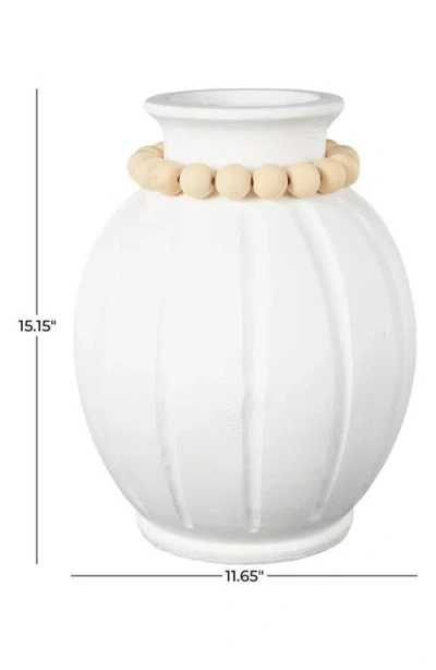 Uma Beaded Vase In White