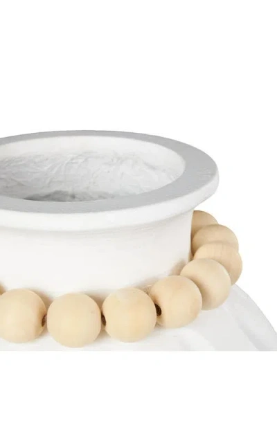 Uma Beaded Vase In White