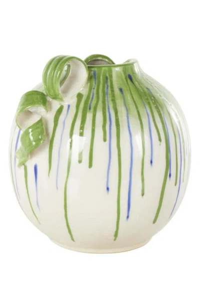 Uma Stripe Ceramic Vase In Multi