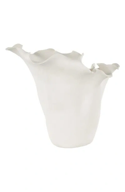 Uma Abstract Ceramic Vase In White