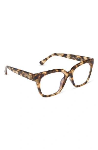 Diff Ava 50mm Square Blue Light Blocking Glasses In Red